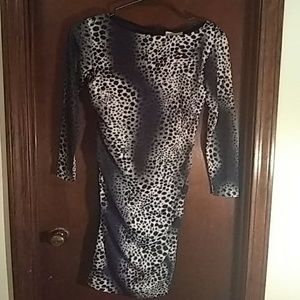 Long midi animal print dress